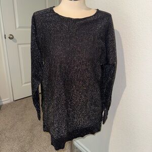 Michael Kors Black Crew Neck Sweater with Metallic Shimmer